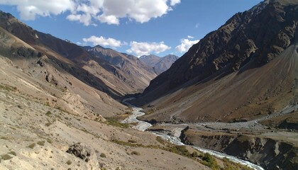 Mountain valley with river