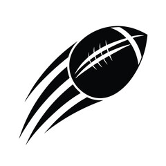 Dynamic american football silhouette with motion trails