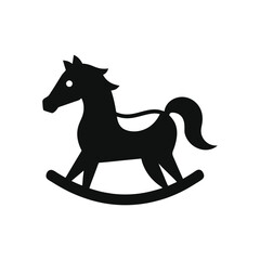 silhouette of a rocking horse on a white background.