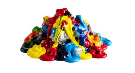 Multicoloured paint spill abstract image