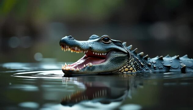 Crocodile monitor laughing with clicking sounds