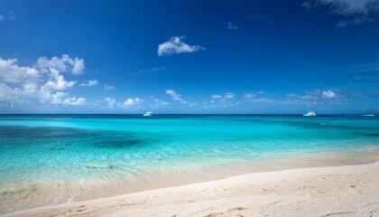 Fototapeta premium paradise tropical beach with clear blue ocean