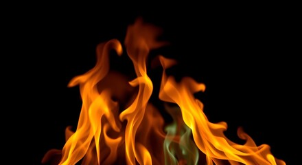 Fire Elements and Overlays &ndash; Glowing Flames on Black