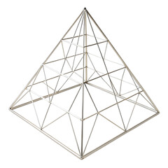 Pyramid Geometry: 3D Wireframe Model Illustration, Perfect for Math, Engineering, and Design Projects