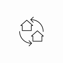 house exchange arrows icon sign vector