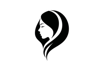 Stylish Wig Logo Haircut Vector