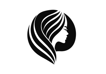 Stylish Wig Logo Haircut Vector