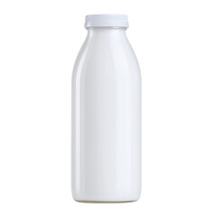 white plastic milk bottle isolated on white background
