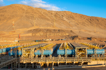 A large-scale reverse osmosis desalination plant, transforming seawater into potable water.