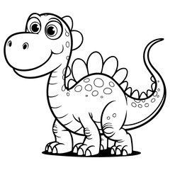 Cute Cartoon Dinosaur with Big Eyes and Curved Tail Design