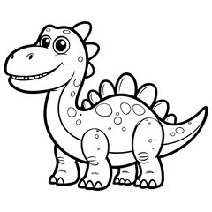 Cheerful Cartoon Dinosaur with Round Spots and Big Smile