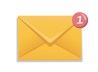 New mail notification icon concept. Vector illustration