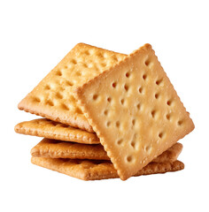Fototapeta premium stack of square crackers isolated on white background