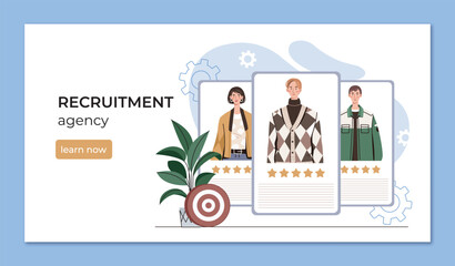 Recruitment agency candidate profiles. Vector illustration