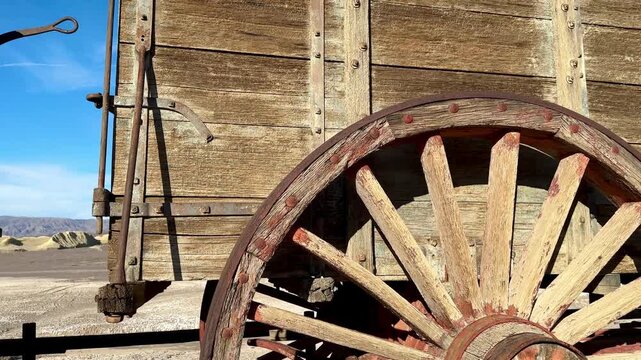 Twenty Mule Team Wagons at Harmony Borax Works Death Valley