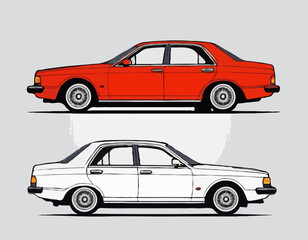 Modern Car Vector Illustration – Side View of a Sedan Vehicle
