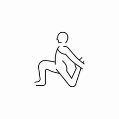 person stretching leg icon sign vector