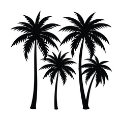 Fototapeta premium Black palm tree silhouettes
