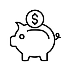 Obraz premium Piggy bank with coin symbolizing savings and financial planning 