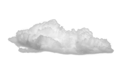 Volumetric cumulus cloud with realistic shading on transparent background