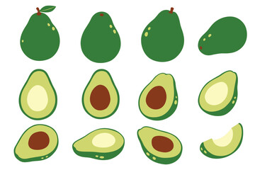 Avocado vector logo isolated on white background.	
