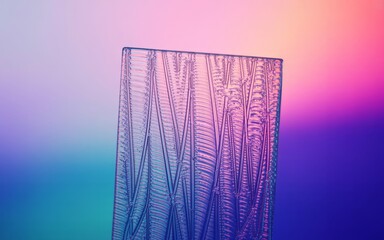 Abstract Geometric Form: A digitally rendered artwork presents a clean, geometric form against a gradient backdrop, featuring a display of modern aesthetic.