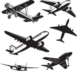 set of airplane icons