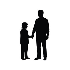 Silhouette of Father and Daughter Holding Hands A Symbol of Family Love and Togetherness Exploring Themes of Parenthood and Childhood