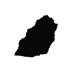 Detailed Silhouette of Saint Lucia Island Caribbean Nation in Black and White Minimalist Style Design with Smooth Edges and Artistic Shape