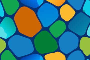 Organic shapes in vibrant colors abstract blue