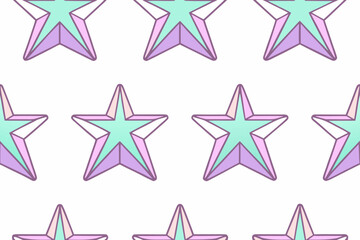 Pastel Geometric Stars Pattern purple pink