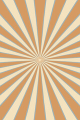 Retro Sunburst Rays Orange Beige Blue vintage beams
