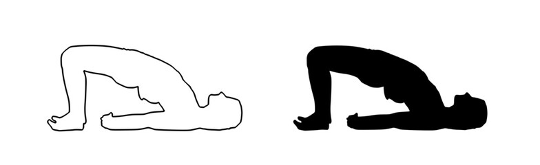 yoga poses,black and white illustration,minimalist design,simple line art,geometric shapes,human silhouettes,fitness and wellness,health and exercise,body movement,tranquil atmosphere
