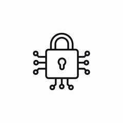 digital lock security icon sign vector