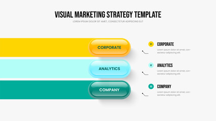 Investor Profile 3 Option Infographic Slideshow Template. Visual Analysis Frame Layout Vector Illustration. Advertising Campaign Three Element Diagram Presentation Design.