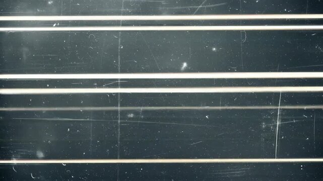 Minimalist abstract background featuring parallel white lines on a dark, textured surface with subtle scratches and dust particles.
