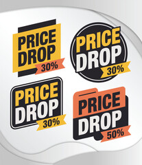 Eye-Catching Price Drop Stickers for Marketing Promotions - Discount Labels for Sale