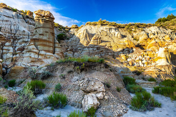 Scenic vibrant view of Roosevelt National Park colorful Canyons