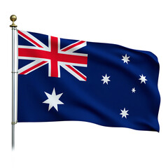 Australian flag with stars and Union Jack element on white background Ideal for patriotic concepts and national pride