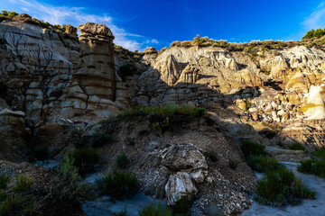 Scenic vibrant view of Roosevelt National Park colorful Canyons