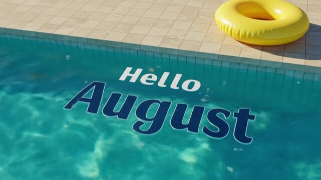 Hello August Swimming Pool Reflection