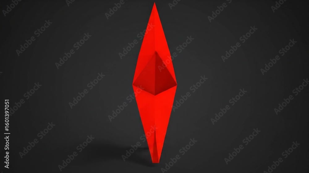 Poster geometric red star: dynamic 3d animation
