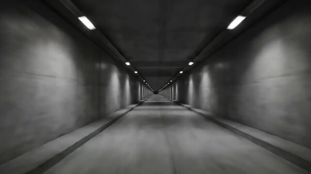 Endless Forward Flight in Concrete Tunnel &ndash; Seamless Loop Animation (4K)