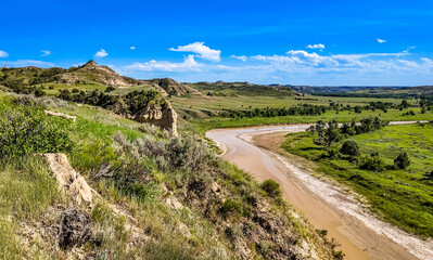 Wind Canyon View Little Missouri River Roosevelt National Park