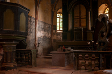 Abandoned Old  Historic Ruined Decaying  Stone Church 
