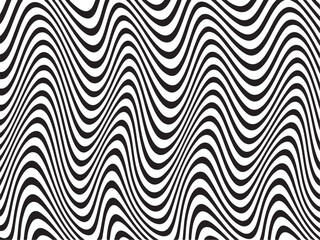 Obraz premium Vortex Wavy Background with Optical Illusion Effect in Black and White Art