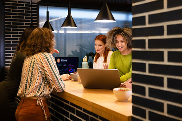 Team collaboration in modern office with technology