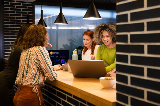 Team collaboration in modern office with technology