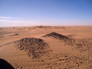Rocky and Sandy Sahara Desert Landscape – Morocco.


