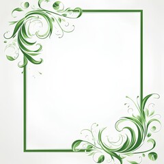 green floral frame with copy space